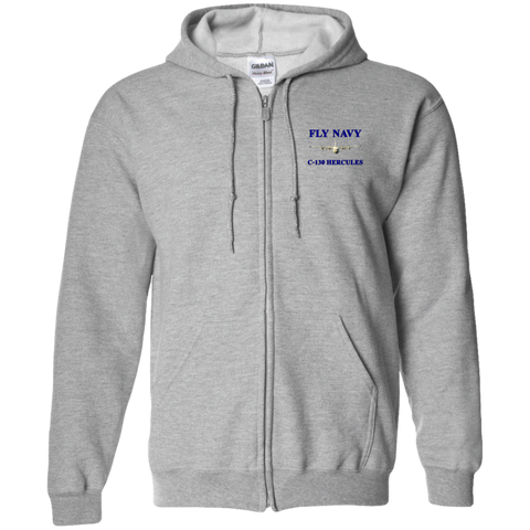 Fly Navy C-130 1 Zip Up Hooded Sweatshirt