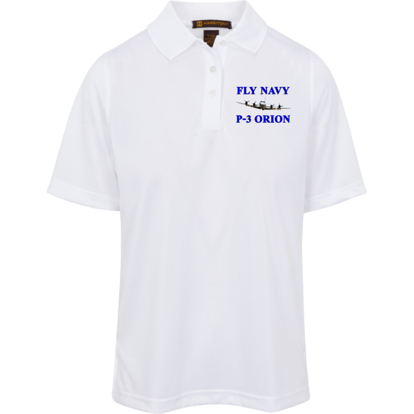 Fly Navy P-3 1 Harriton Ladies' Advantage Plus Polo