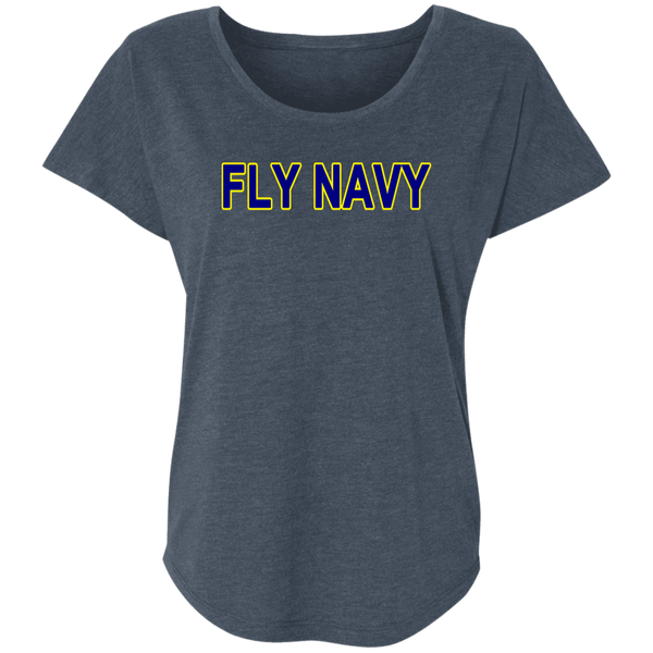 Fly Navy 2 Ladies' Triblend Dolman Sleeve