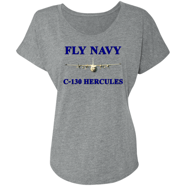 Fly Navy C-130 1 Ladies' Triblend Dolman Sleeve