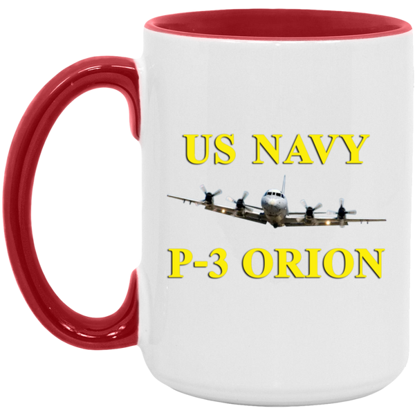 US Navy P-3 3 Accent Mug - 15oz