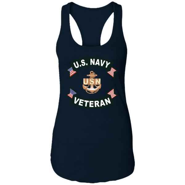 Navy Vet 1 Ladies' Ideal Racerback Tank