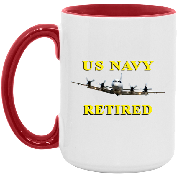 Navy Retired 1 Accent Mug - 15oz