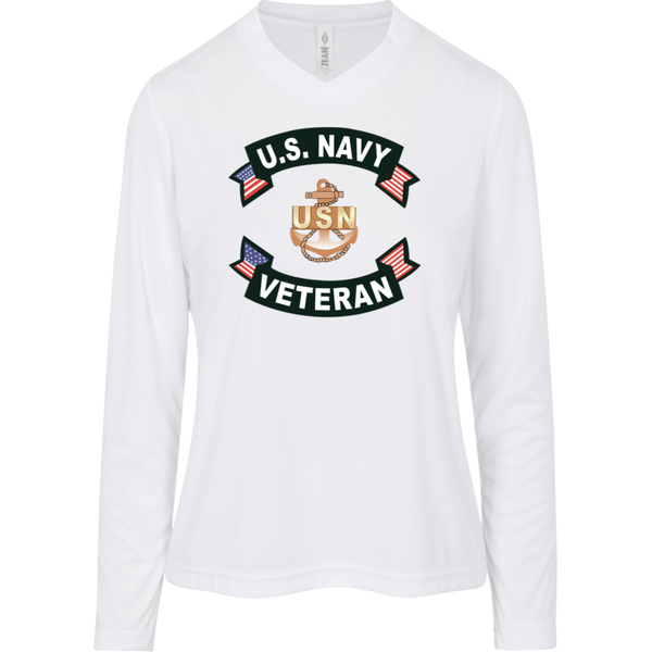 Navy Vet 1 Team 365 Ladies' Zone LS Tee