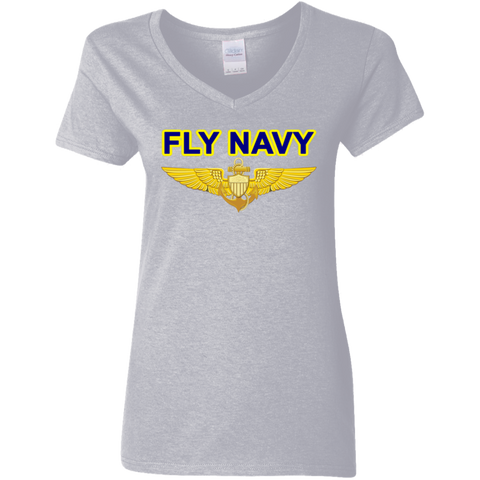 Fly Navy Aviator Ladies' V-Neck T-Shirt