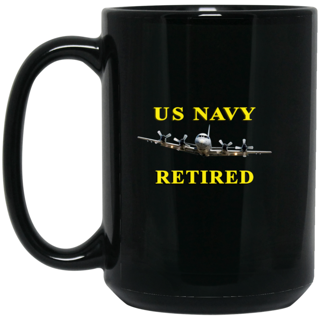 Navy Retired 1 Black Mug - 15oz