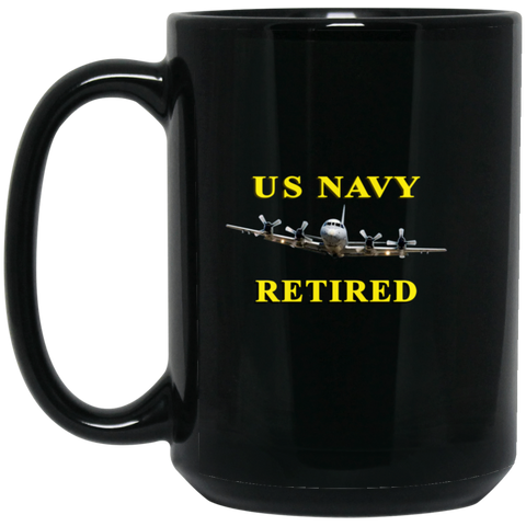 Navy Retired 1 Black Mug - 15oz