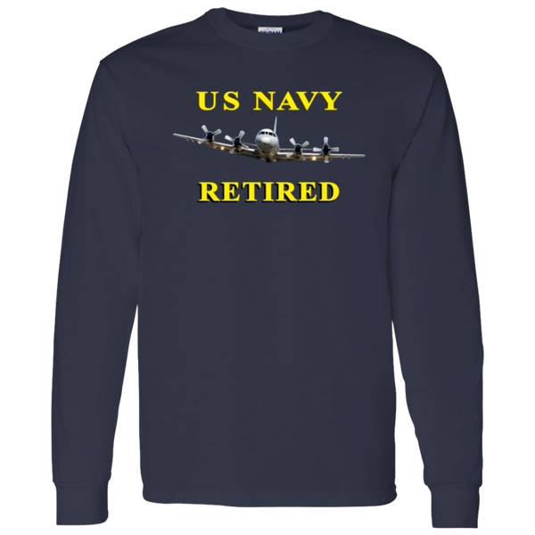 Navy Retired 1 LS Cotton T-Shirt