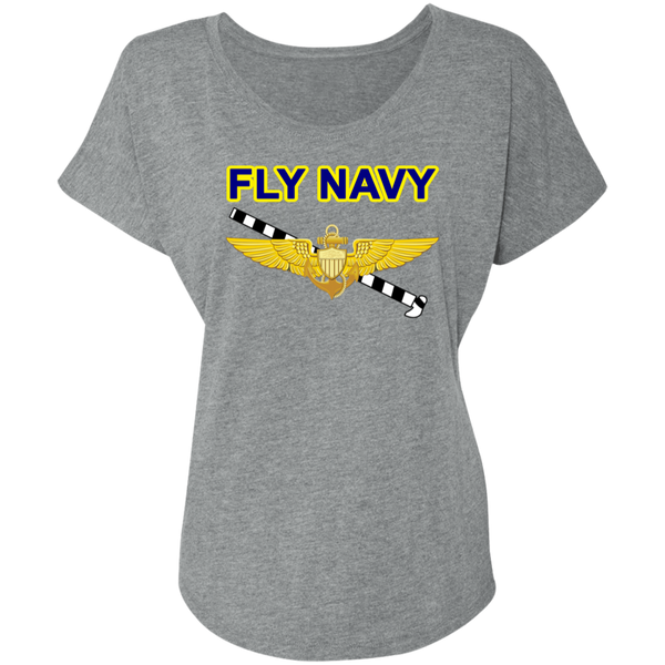 Fly Navy Tailhook 1 Ladies' Triblend Dolman Sleeve