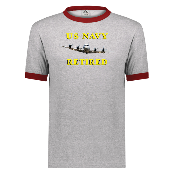 Navy Retired 1 Unisex Ringer Tee