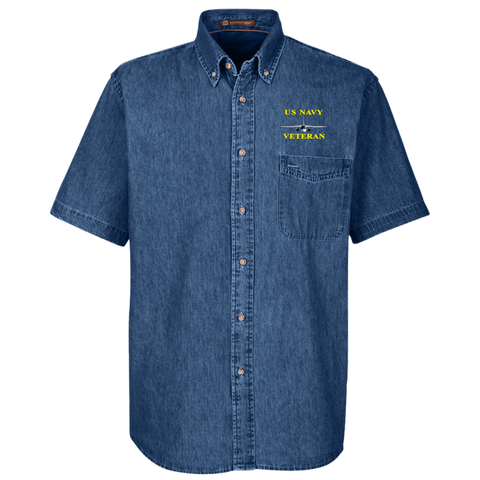 Navy Vet 3 Harriton Denim Shirt