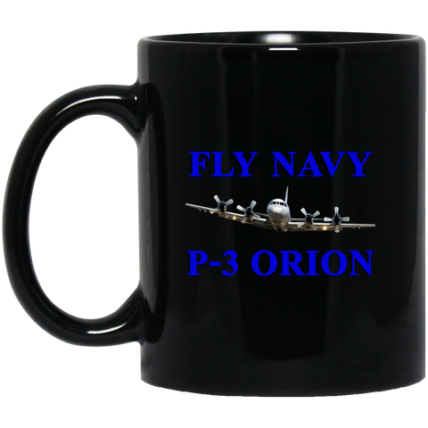 Fly Navy P-3 1 Black Mug - 11oz