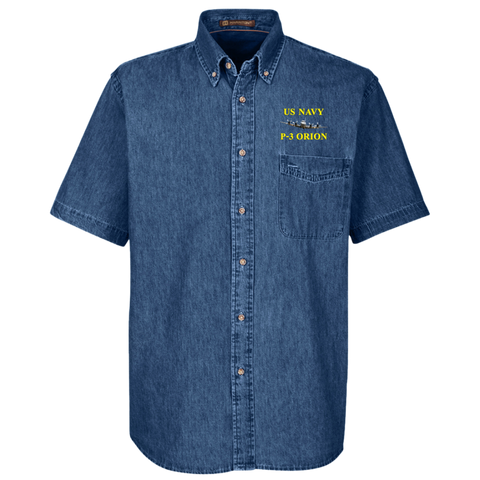 US Navy P-3 3 Harriton Denim Shirt