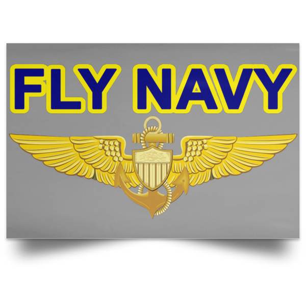 Fly Navy Aviator Poster - Landscape