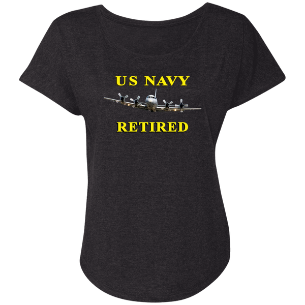 Navy Retired 1 Ladies' Triblend Dolman Sleeve