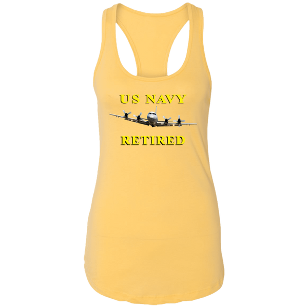 Navy Retired 1 Ladies' Ideal Racerback Tank