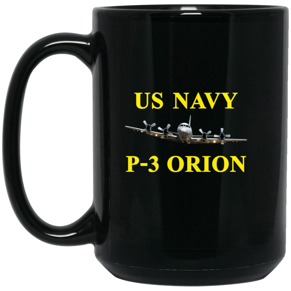 US Navy P-3 3 Black Mug - 15oz