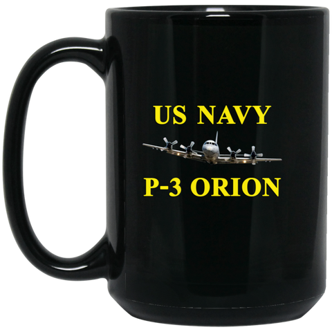 US Navy P-3 3 Black Mug - 15oz