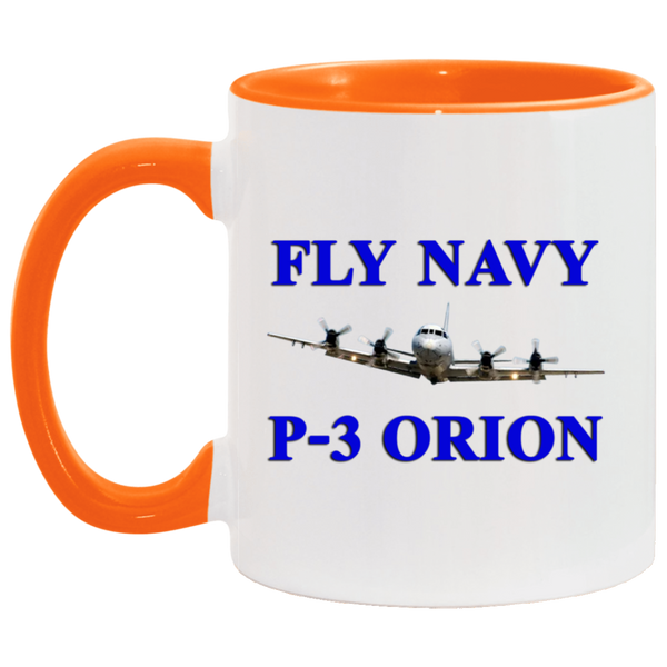 Fly Navy P-3 1 Accent Mug - 11oz