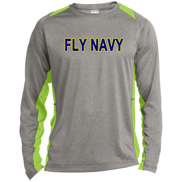 Fly Navy 2 LS Heather Colorblock Tee