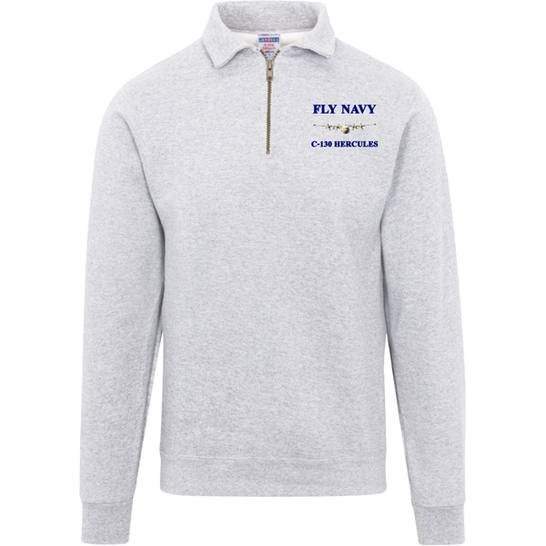 Fly Navy C-130 1 Jerzees Fleece Quarter Zip Pullover