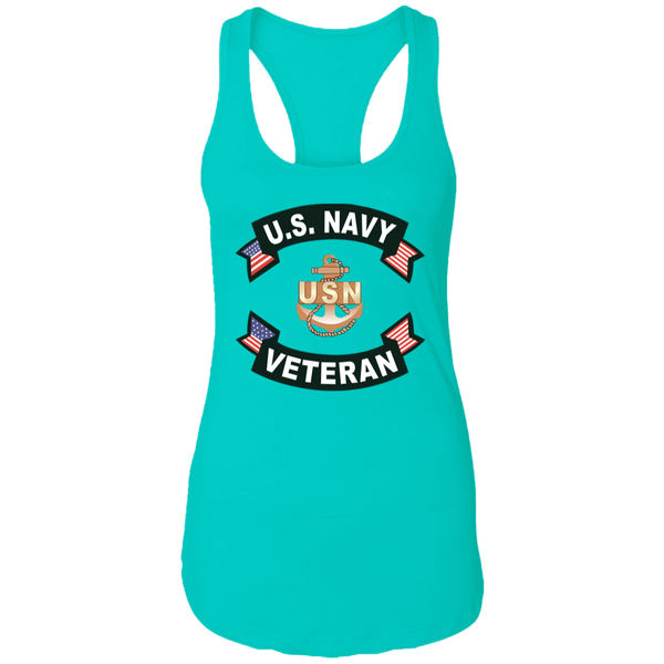 Navy Vet 1 Ladies' Ideal Racerback Tank