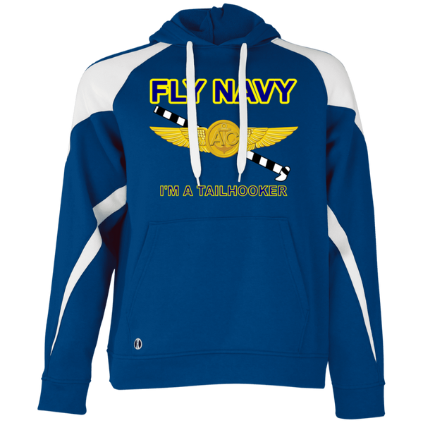 Fly Navy Tailhooker 2 Athletic Colorblock Fleece Hoodie