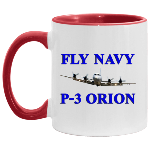 Fly Navy P-3 1 Accent Mug - 11oz