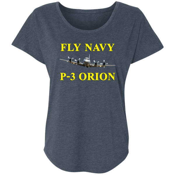 Fly Navy P-3 3 Ladies' Triblend Dolman Sleeve