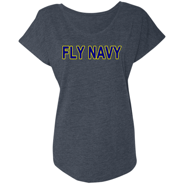 Fly Navy 2 Ladies' Triblend Dolman Sleeve