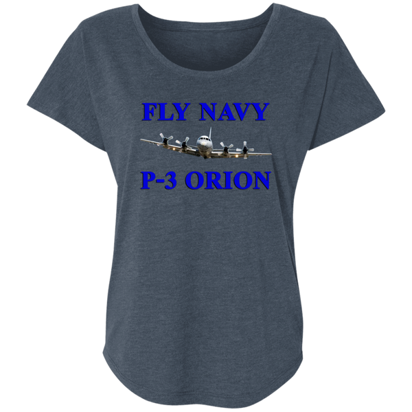 Fly Navy P-3 1 Ladies' Triblend Dolman Sleeve