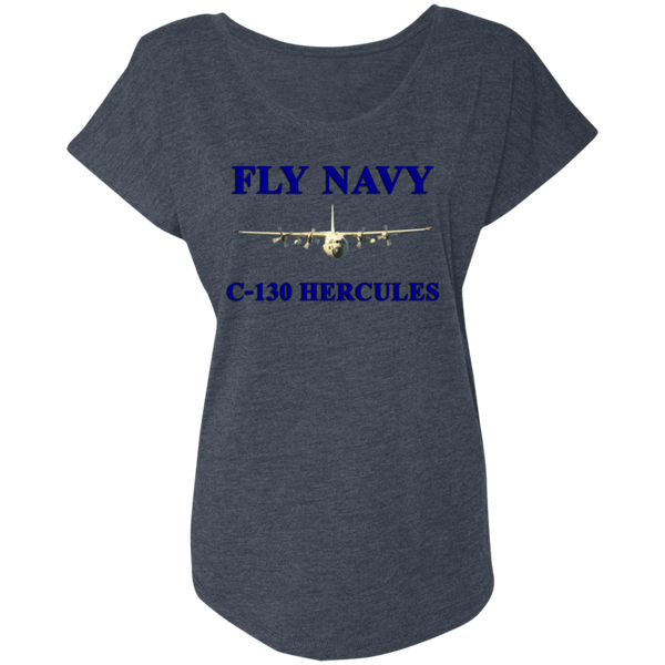 Fly Navy C-130 1 Ladies' Triblend Dolman Sleeve