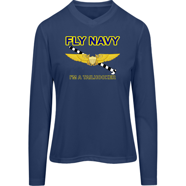 Fly Navy Tailhooker 3 Team 365 Ladies' Zone LS Tee