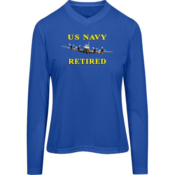 Navy Retired 1 Team 365 Ladies' Zone LS Tee