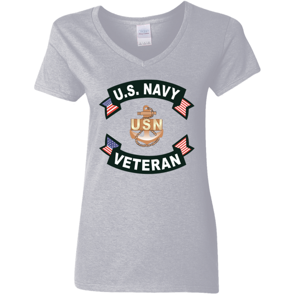 Navy Vet 1 Ladies' V-Neck T-Shirt