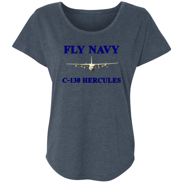 Fly Navy C-130 1 Ladies' Triblend Dolman Sleeve