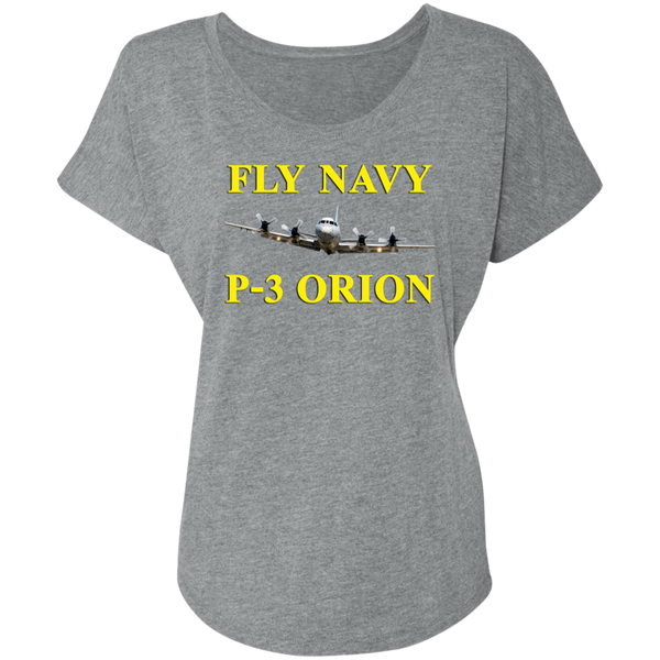 Fly Navy P-3 3 Ladies' Triblend Dolman Sleeve