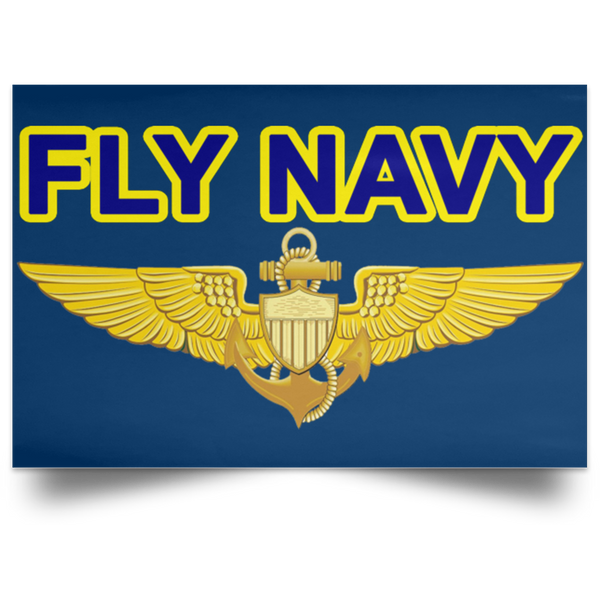 Fly Navy Aviator Poster - Landscape