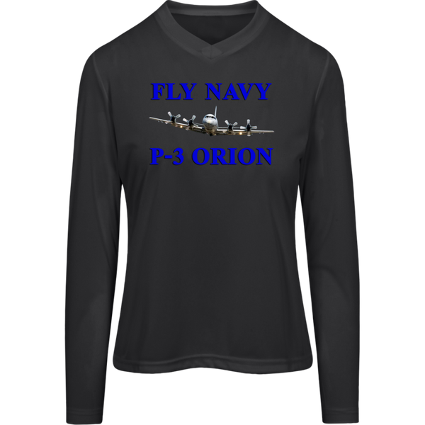 Fly Navy P-3 1 Team 365 Ladies' Zone LS Tee