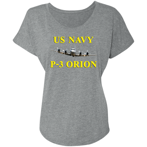 US Navy P-3 3 Ladies' Triblend Dolman Sleeve