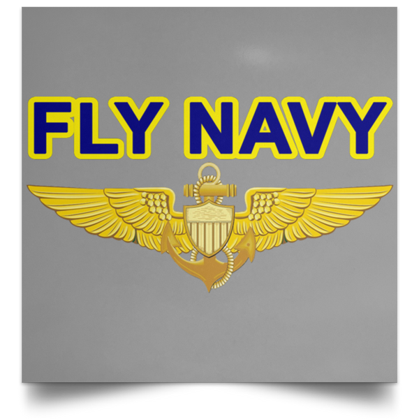 Fly Navy Aviator Poster - Square