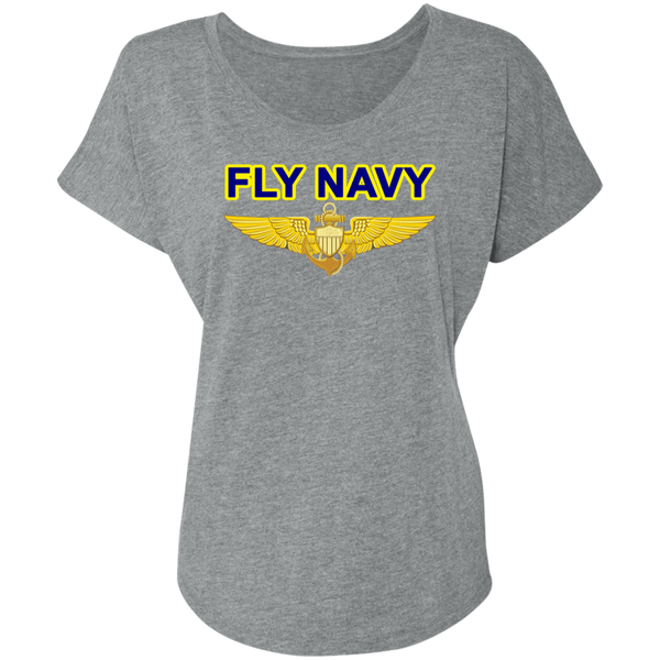 Fly Navy Aviator Ladies' Triblend Dolman Sleeve