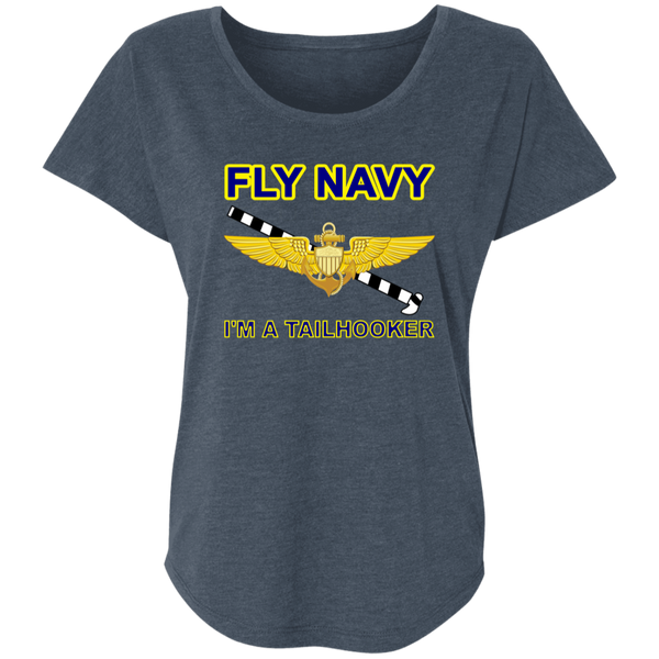 Fly Navy Tailhooker 1 Ladies' Triblend Dolman Sleeve