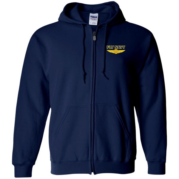 Fly Navy Aircrew Zip Up Hooded Sweatshirt