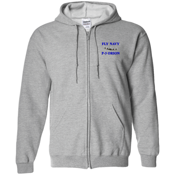 Fly Navy P-3 1 Zip Up Hooded Sweatshirt