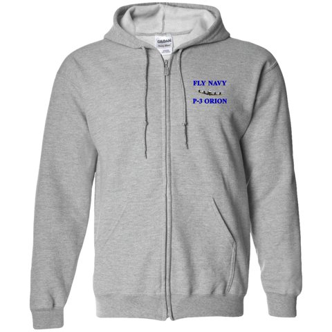 Fly Navy P-3 1 Zip Up Hooded Sweatshirt