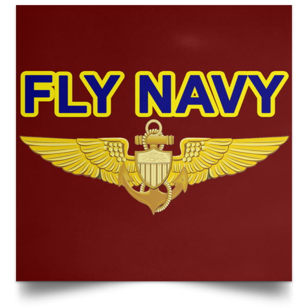 Fly Navy Aviator Poster - Square