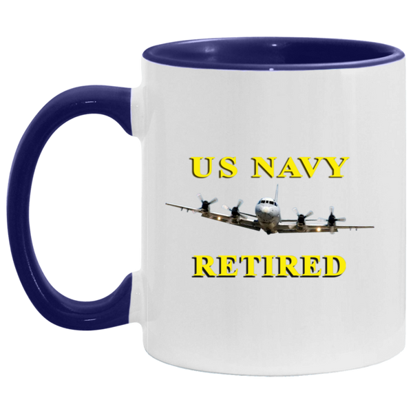 Navy Retired 1 Accent Mug - 11oz