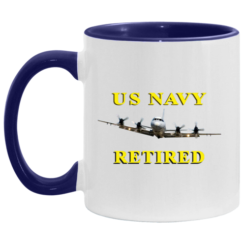 Navy Retired 1 Accent Mug - 11oz