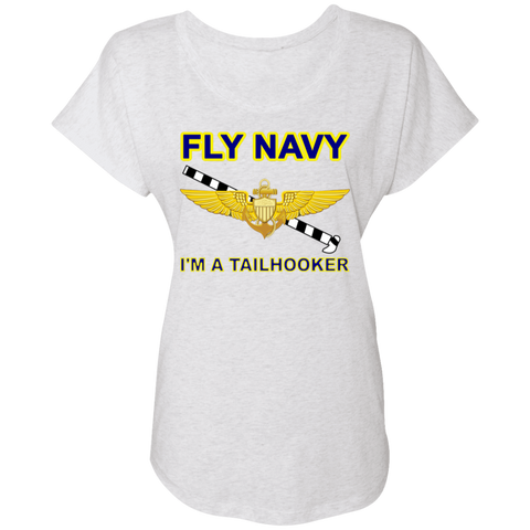 Fly Navy Tailhooker 1 Ladies' Triblend Dolman Sleeve